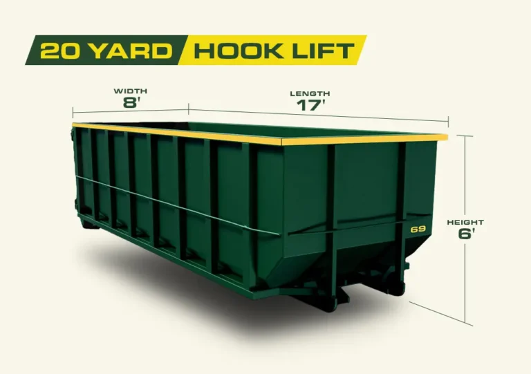 size of a 20 yard hook lift dumpster